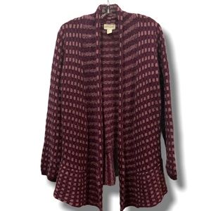Anthropologie Purple and Pink Checkered Cardigan